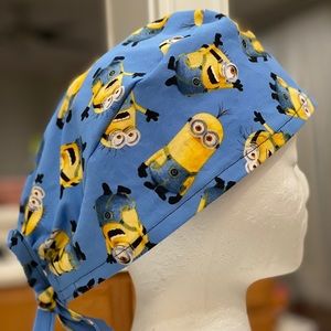 Men surgical cap ties on back Minions